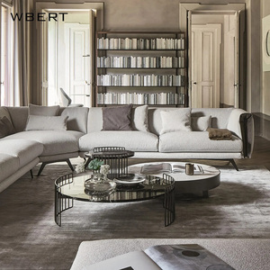 WBERT Table basse ronde haut de gamme design italien minimaliste en marbre pour villa moderne meubles de salon table à thé - Product Image 4