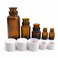 Bouteilles en verre ambré épais à large ouverture, vides, avec bouchon à vis, pour huiles essentielles, teintures et produits pharmaceutiques, vente en gros