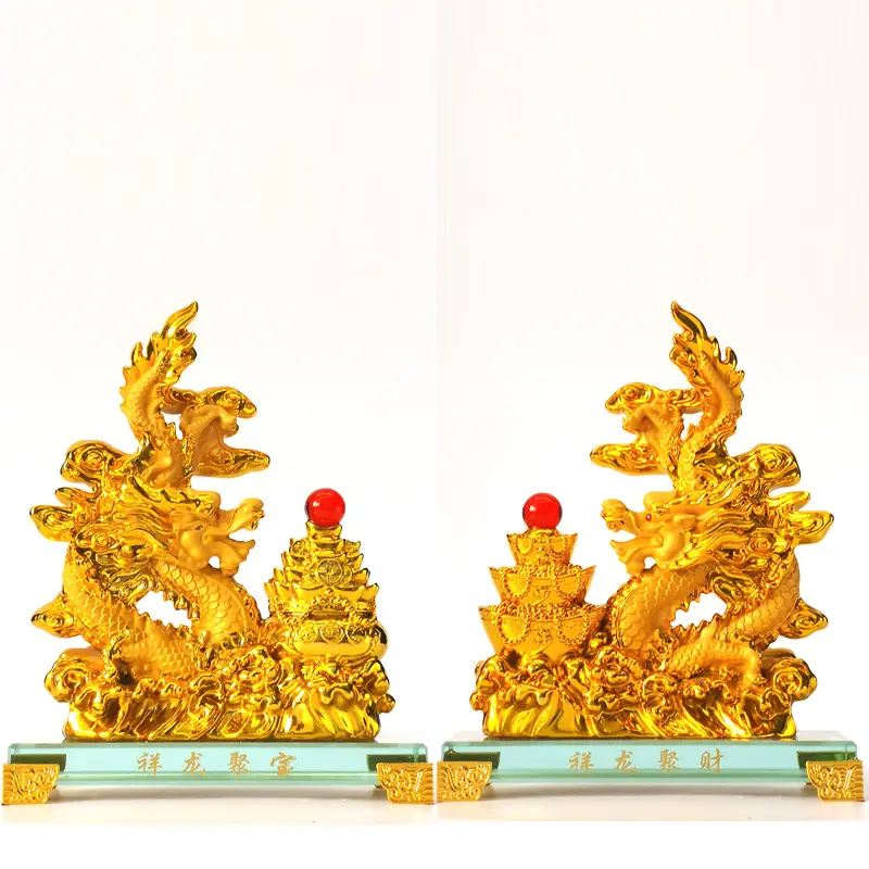 Figurine di drago all'ingrosso artigianato in resina dalla cina statue in fibra di vetro per la decorazione domestica decorazione animale del drago Feng Shui