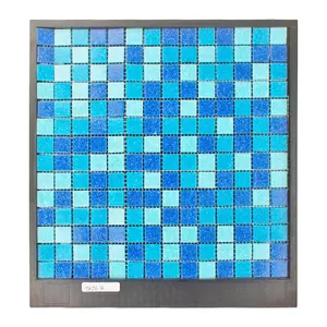 Carrelage mosaïque de piscine en verre de cristal, matériaux de construction antidérapant de Surface brute, offre spéciale