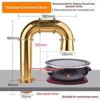 Hotte d'extraction de fumée en acier inoxydable de haute qualité, modèle 25, pour table de restaurant coréen, avec amortisseur et aspiration ascendante vers le bas