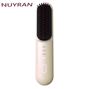 Peigne lisseur sans fil portable, rechargeable par USB, mini brosse lissante pour <span class=keywords><strong>cheveux</strong></span>, <span class=keywords><strong>appareil</strong></span> de coiffage et de bouclage - Product Image 1