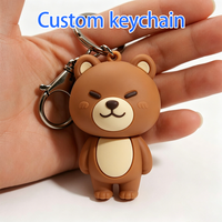Porte-clés en silicone 2D/3D personnalisé, en caoutchouc PVC souple, pour souvenirs et cadeaux
