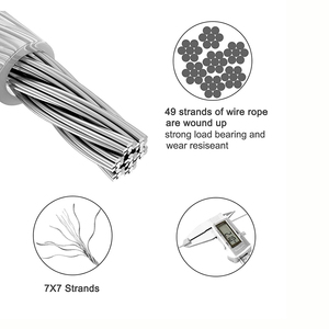 Câble métallique en acier inoxydable 35M/2mm Kit de câble enduit de PVC Verrouillage de tension pour plantes grimpantes Balustrade en fil de jardin - Product Image 3