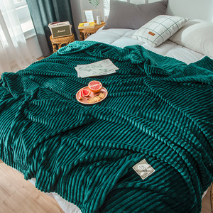 Siêu Mềm Nhuộm Cực Flannel Lông Cừu Hiện Đại Màu Rắn Thiết Kế 100 Polyester Sọc Ném Chăn Sang Trọng Bé Sofa Chăn - Product Image 1