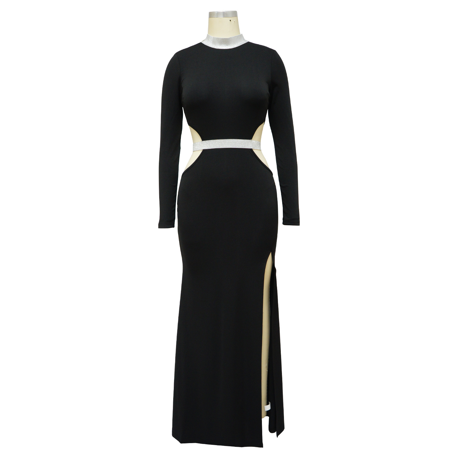 white christmas dresses Tyra Black Asymmetric Neck Cut Out Maxi Dress With Open Back Detail – Club  L London