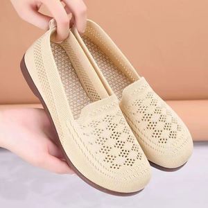 Zapatos Planos Casuales para Mujer, para Verano, Otoño, Invierno y Primavera, Parte Superior de Tejido Elástico, Plantilla de PVC, Cierre Deslizante, Punta Cerrada - Product Image 6