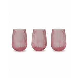 Décoration intérieure de luxe moderne, vase en verre rose quartz blush fuchsia, porte-bougie tealight, centre de table. - Product Image 2