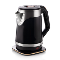 Bouilloire électrique RAF R.7433 en acier inoxydable 1500W 2,5L, ébullition rapide, arrêt automatique, voyant lumineux, base pivotante à 360° pour la maison et la cuisine