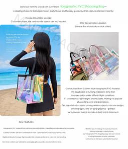 กระเป๋าถือ<span class=keywords><strong>พ</strong></span>ีวีซีโฮโลแกรม, กระเป๋าช้อปปิ้งสีรุ้งขนาดใหญ่, กระเป๋าชายหาดทันสมัยและกันน้ำพร้อมโลโก้แบบกำหนดเอง - Product Image 4