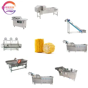 Lavadora de corte de mazorca de maíz dulce congelado, máquina de deshidratación de maíz, línea de Procesamiento de Maíz sellado al vacío