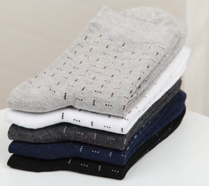 <span class=keywords><strong>Chaussettes</strong></span> en coton décontractées pour homme, 5 paires, couleur unie, automne/hiver, taille moyenne, emballage en boîte - Product Image 3