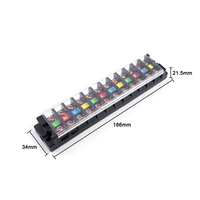 TA-2012 20A 600V câble électrique connecteur de fil bande panneau à double rangée alimentation à travers vis fixe barrière borniers