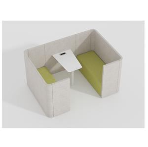 Poste de travail modulaire pour centre d'appels à 4 personnes avec cloison de bureau en panneaux alvéolaires modernes et convertibles - Product Image 4