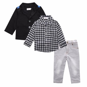 Conjuntos de Ropa para Niños de 1 a 8 Años, Manga Larga, Primavera Otoño, Conjunto de Ropa Infantil al por Mayor, Camiseta a Cuadros de Algodón, Conjunto Informal de 3 Piezas - Product Image 5