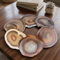 Dessous de verre en pierre d'agate grise, sous-verre, en pierre, pour décoration et cadeau, 90MM — 110MM