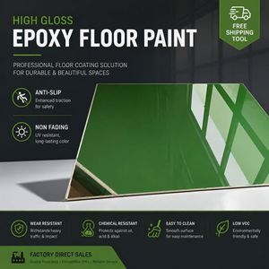 Factory Wholesale Water Based Medical Grade Commercial Cement Concrete Epoxy Resin Floor <b>Paint</b> Coating Brush Application - Product Image 3