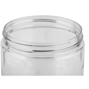 16oz 500ml 89mm 89-400 Clear PET Plastic Jar Straight Sided Transparent Jars for Cream for Pill Large Containers