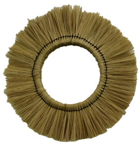 Miroir mural décoratif contemporain fait main en verre tressé avec des pompons, marque Changfan, bordure encadrée de 4,0 mm d'épaisseur - Product Image 2
