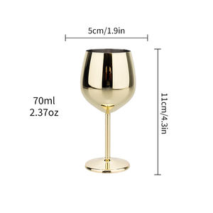Verres à vin <span class=keywords><strong>en</strong></span> acier inoxydable 70ml gobelets réutilisables incassables pour les voyages, le camping et la <span class=keywords><strong>piscine</strong></span>. - Product Image 2