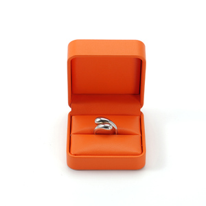 Boîte à bijoux FANXI, boîte à bracelet en cuir PU, couleur orange, emballage personnalisé avec logo, boîte à bijoux - Product Image 1