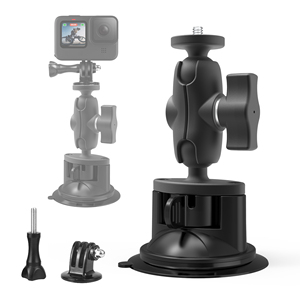 Cámara DE ACCIÓN estable, soporte de ventosa única, montaje de parabrisas de coche para Gopro <span class=keywords><strong>Hero</strong></span> 13 12 11 10 9 Insta360 X4 X3 - Product Image 1