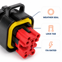 Connecteur moulé à 8 trous Lanshuo 776286-1 pour l'automobile domestique, étanche IP67, 17A 250V, pas de 4,0 mm, fiche en laiton étamé