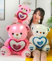 Boneka Beruang Teddy Menyala Grosir, Boneka Beruang Lucu Custom untuk Hadiah Ulang Tahun Anak Perempuan, Natal, Valentine