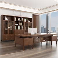 Bureau de direction convertible de luxe de haute qualité, entièrement en bois massif, style classique chinois, mobilier de bureau