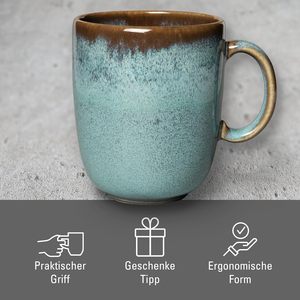 Taza de Café de Cerámica Hecha a Mano, Estilo Nórdico, con Esmalte Reactivo, para Primavera/Verano, Taza de Leche de Cerámica con Detalles Metálicos - Product Image 4