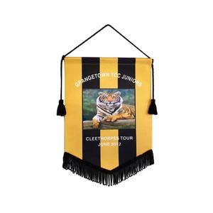 MOQ Double Side Custom Logo Silk Screen Printing Non-Woven Eco-Friendly Durable Mini Football Team Soccer Pennants Flag - Product Image 4