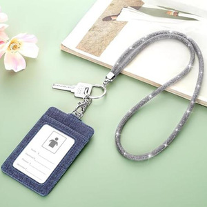 Poliéster redondo colgante teléfono móvil colgante ID tarjetero cordón personalizado Color y logotipo al por mayor - Product Image 5