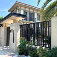 Barandilla Moderna de Aleación de Aluminio para Exteriores, Valla de Seguridad de 6 Pies de Altura, Muro de Contención para Patio de Villa, con Recubrimiento en Polvo y Modelado 3D