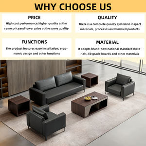 Conjunto de Mesa de Centro y Sofá de Tela Nórdica, Silla de Recepción Comercial, Terciopelo Suave y Transpirable, Tubo de Metal Galvanizado, Asientos para Invitados - Product Image 6