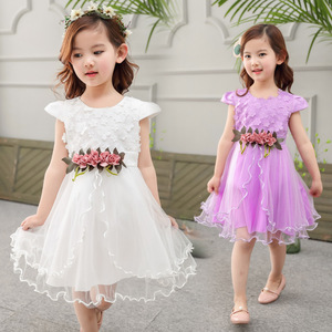 Vestido de Novia 2017, Vestidos de Verano Formales para Niñas, Diseños de Vestidos de Algodón para Fiestas Infantiles - Product Image 6