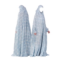 Lignes Custom Floral Jilbab Eénstuk Islamitische Kleding voor Vrouwen Moslim Jurk Fabrikant Ramadan Eid Gebedsbescheiden Jilbab