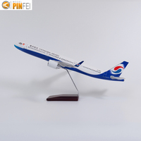 Avion radiocommandé avec lumière LED ABS, modèle d'hélicoptère décoratif, élégant, cadeau d'affaires, taille de 45cm, A321, aérienne de chine, échelle 1/100