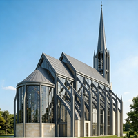 Bâtiment d'église préfabriqué en structure d'acier Q355B, portée claire de 30 m pour salle de culte au Nigeria