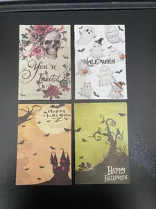 10 Uds postal de Halloween para niños fantasmas y Calaveras temas tarjetas creativas decorativas tarjetas de feliz Halloween, regalos para estudiantes