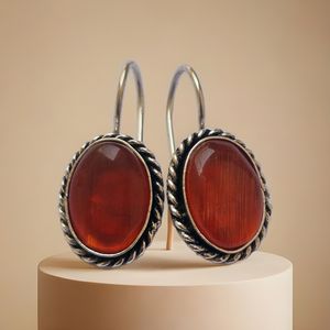 Pendiente de plata esterlina con piedras preciosas marrones de calidad superior Vintage, joyería de moda chapada en oro para mujer, regalo para bodas y fiestas - Product Image 2