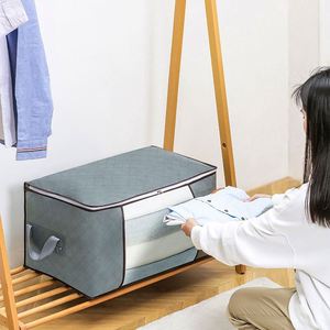 Bolsa de Almacenamiento para Ropa y Edredones, Bolsa Organizadora de Ropa y Edredones de Tela No Tejida, Bolsa de Embalaje para Mudanza de Gran Capacidad con Cierre - Product Image 4