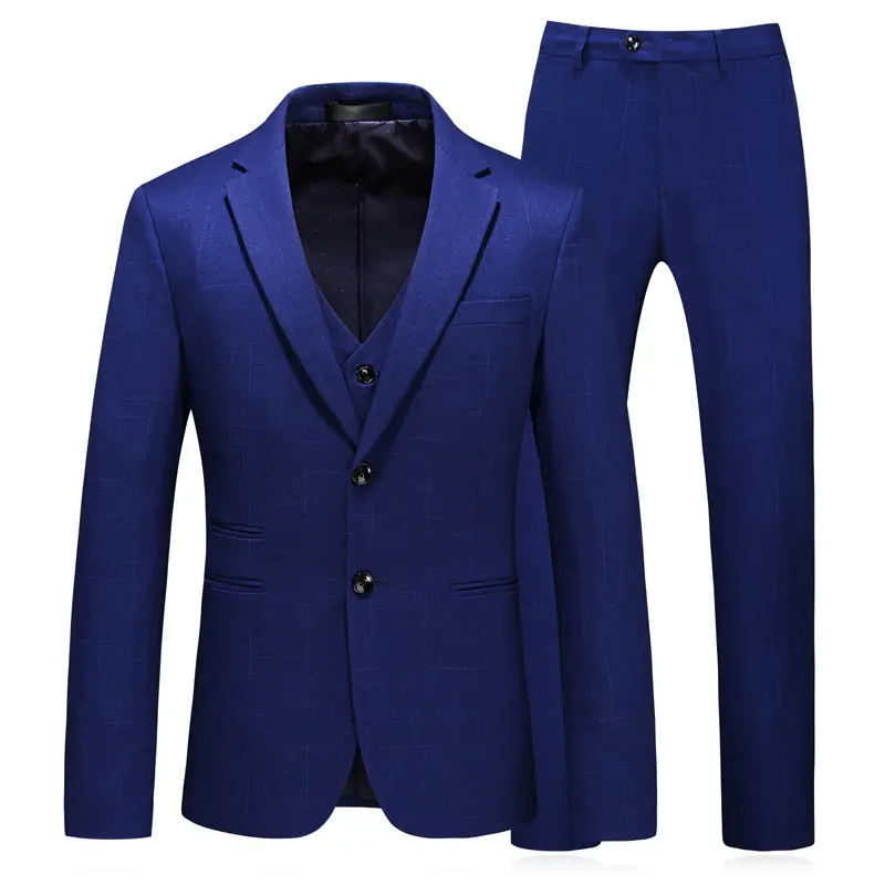 New fashion design oversized suit men 3 pieces royal blue suits for men