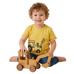 Venta Directa de Fábrica, Camiseta Casual de Manga Corta con Cuello Redondo para Niños, Antiencogimiento, Impresión de Pigmentos, Algodón Premium OEM - Product Image 1