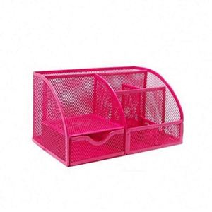 High Quality Metal Mesh Multi-Functional Mesh Desk Organizer with <b>6</b> Compartments and 1 <b>Drawer</b> Desk Organizer Office Accessories - Product Image 4