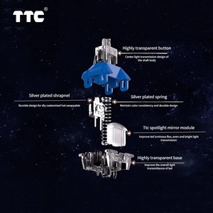 Ttc Venus 41gf 5pin chuyển đổi tuyến tính nhà máy pre-lubed với Diffuser RGB cho DIY tùy chỉnh bàn phím - Product Image 4