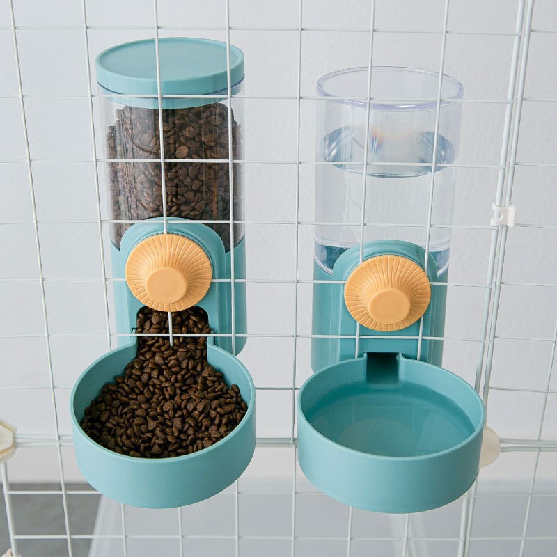 Bebedero azul verdoso para agua potable - resistente a altas temperaturas - jaula gruesa