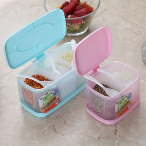 Juego de recipientes para especias de cocina, tipo capas, tamaño M, sin BPA, con cucharas para almacenar condimentos sólidos - Product Image 3