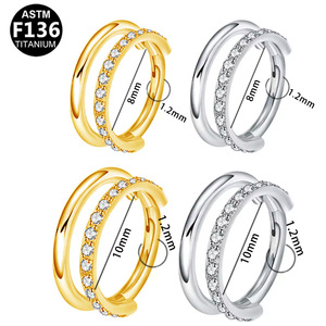 Anneau de nez double couche en titane en forme de cœur F136 pour piercing du cartilage de l'oreille - Product Image 5