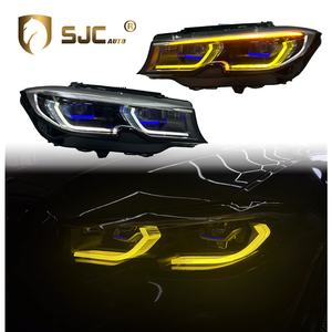 Faros Delanteros para Automóvil SJC para <span class=keywords><strong>BMW</strong></span> Serie 3 320i 325i <span class=keywords><strong>330i</strong></span> 2018-2022 G20 Modificados Estilo Láser de Doble Color Amarillo/Blanco - Product Image 1