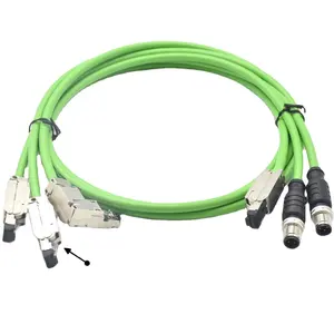 Cable Ethernet Industrial resistente al agua, conector Ethernet M12 Profinet, 4 p, también llamado conector de aviación